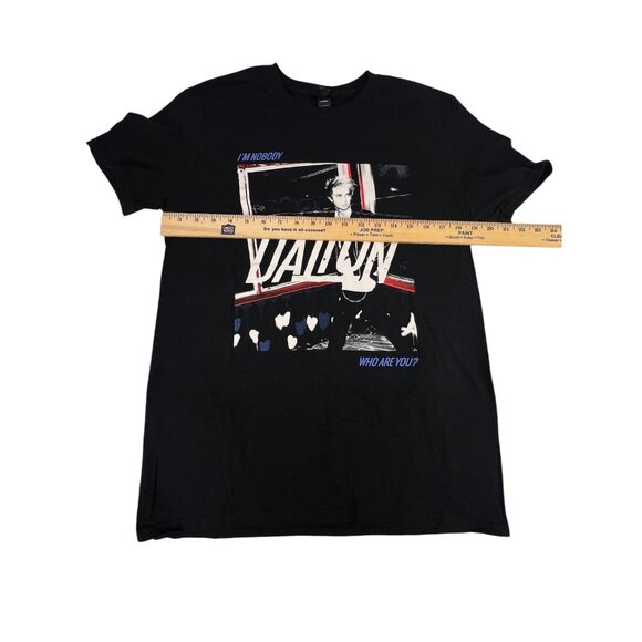 Anvil DALTON Graphic T-Shirt Black "Im Nobody Who Are You?" M Cotton Lightweight - Picture 4 of 6